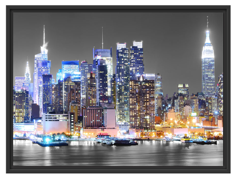 New York Skyline Schattenfugenrahmen 80x60