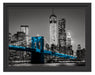 Brooklyn Bridge mit Wolkenkratzern Schattenfugenrahmen 38x30