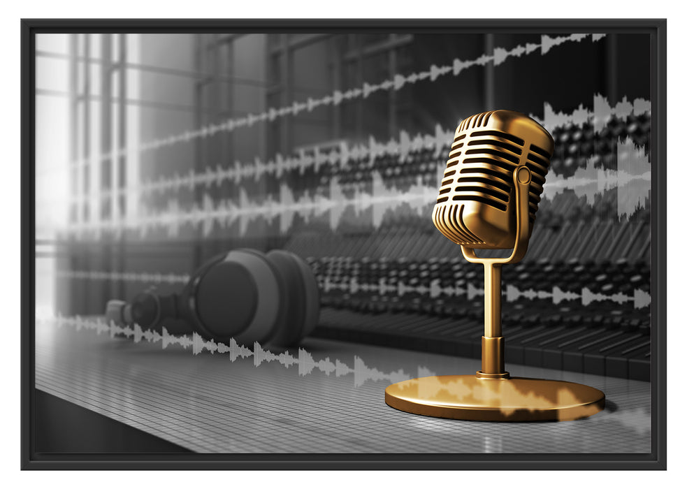 Pixxprint Cooles Musikstudio, im Schwebe-Effekt Bilderrahmen