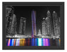 Skyline von Dubai bei Nacht Schattenfugenrahmen 38x30