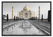 Taj Mahal in ruhiger Umgebung Schattenfugenrahmen 100x70