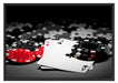 Spielkarten auf Pokertisch Schattenfugenrahmen 100x70