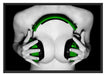 Dark Sexy girl grüne Kopfhörer Schattenfugenrahmen 100x70