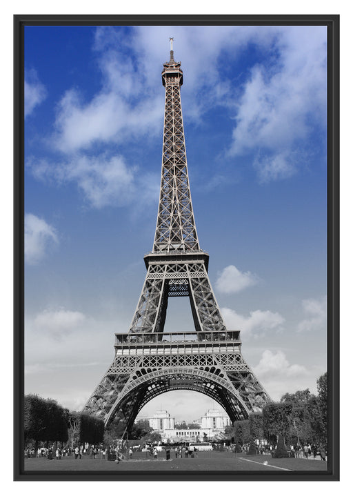 Eifelturm mit Himmel Paris Schattenfugenrahmen 100x70