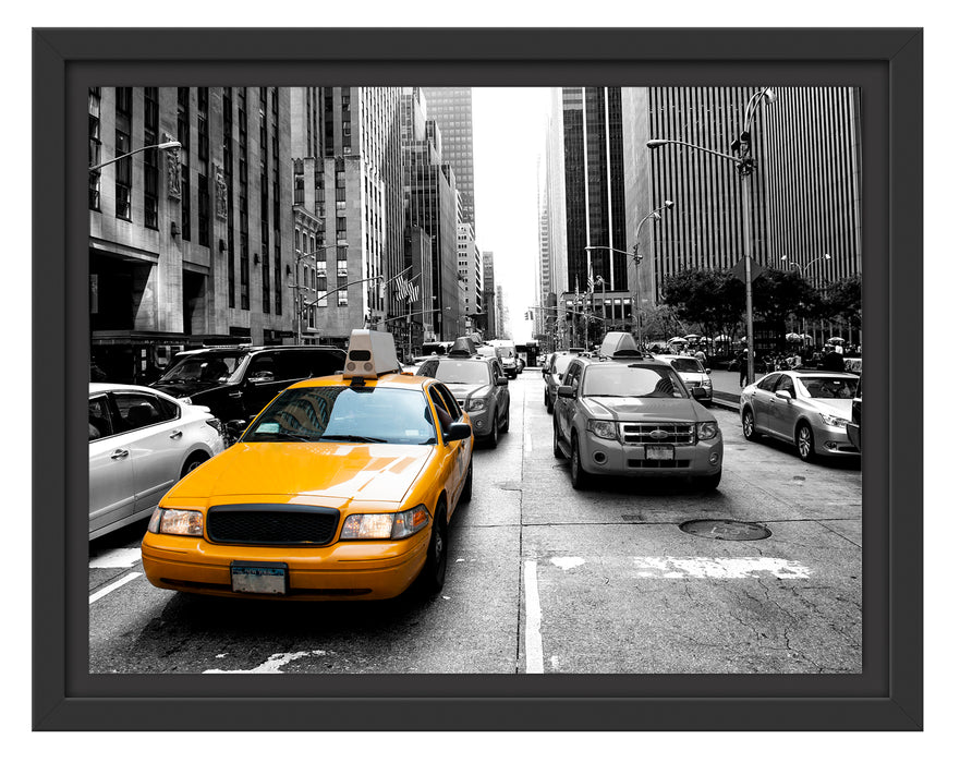 Gelbes Taxi in New York Schattenfugenrahmen 38x30