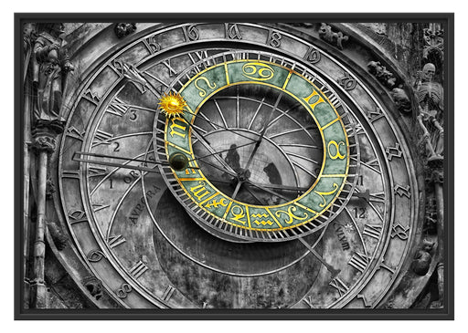atronomische Uhr in Prag Schattenfugenrahmen 100x70