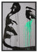 Abstrakt gezeichnete Frau Schattenfugenrahmen 100x70
