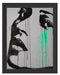 Abstrakt gezeichnete Frau Schattenfugenrahmen 38x30