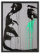 Abstrakt gezeichnete Frau Schattenfugenrahmen 80x60