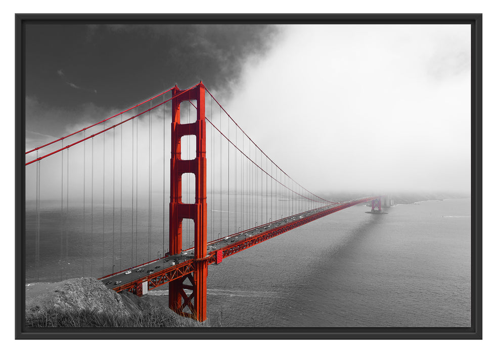 Pixxprint Golden Gate Bridge USA, im Schwebe-Effekt Bilderrahmen