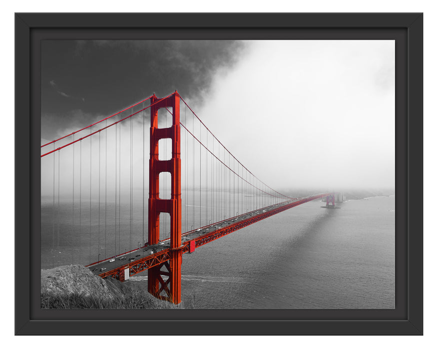 Golden Gate Bridge USA Schattenfugenrahmen 38x30
