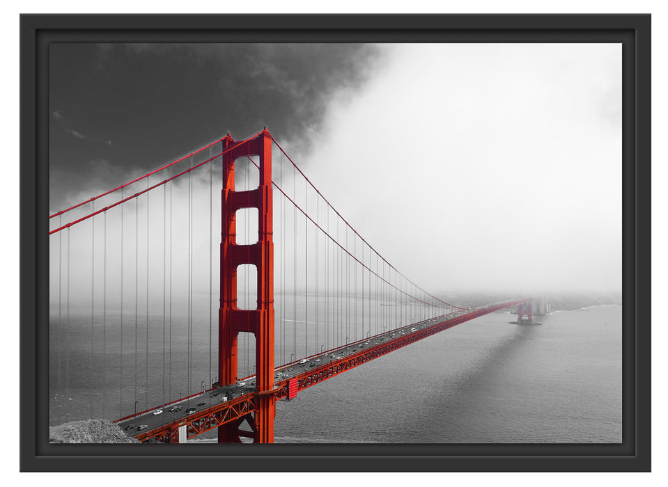Golden Gate Bridge USA Schattenfugenrahmen 55x40
