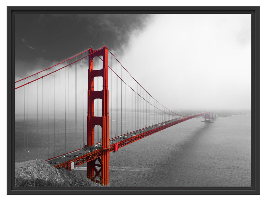 Golden Gate Bridge USA Schattenfugenrahmen 80x60
