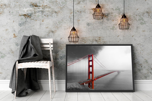 Golden Gate Bridge USA Schattenfugenrahmen Wohnzimmer