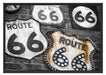 rustikale Route 66 Schilder Schattenfugenrahmen 100x70