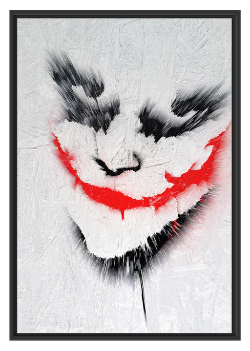 Joker Gesicht auf Spanplatte Schattenfugenrahmen 100x70