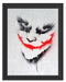 Joker Gesicht auf Spanplatte Schattenfugenrahmen 38x30