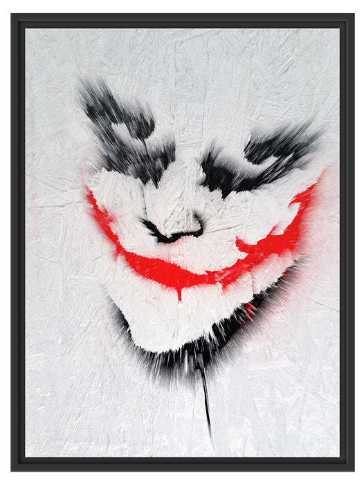 Joker Gesicht auf Spanplatte Schattenfugenrahmen 80x60