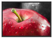 roter Apfel mit Wassertropfen Schattenfugenrahmen 100x70