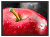 roter Apfel mit Wassertropfen Schattenfugenrahmen 80x60