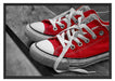 Coole Rote Schuhe Schattenfugenrahmen 100x70