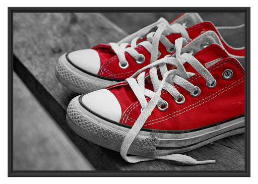 Coole Rote Schuhe Schattenfugenrahmen 100x70