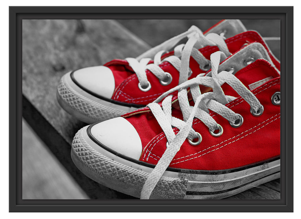 Coole Rote Schuhe Schattenfugenrahmen 55x40