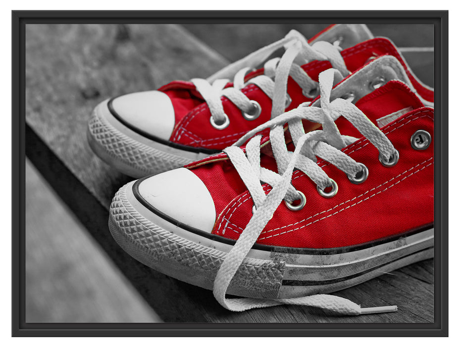 Coole Rote Schuhe Schattenfugenrahmen 80x60