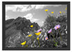 Blumenwiese im Frühling Schattenfugenrahmen 55x40
