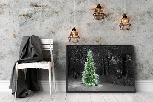 Weihnachtsbaum im Winter Schattenfugenrahmen Wohnzimmer
