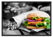 Burger mit Pommes Schattenfugenrahmen 100x70
