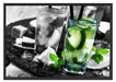 Caipirinhacocktails auf Tablett Schattenfugenrahmen 100x70