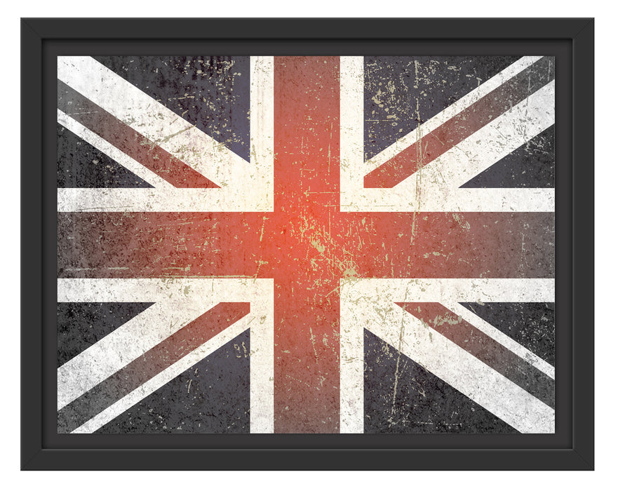 British Union Jack Schattenfugenrahmen 38x30