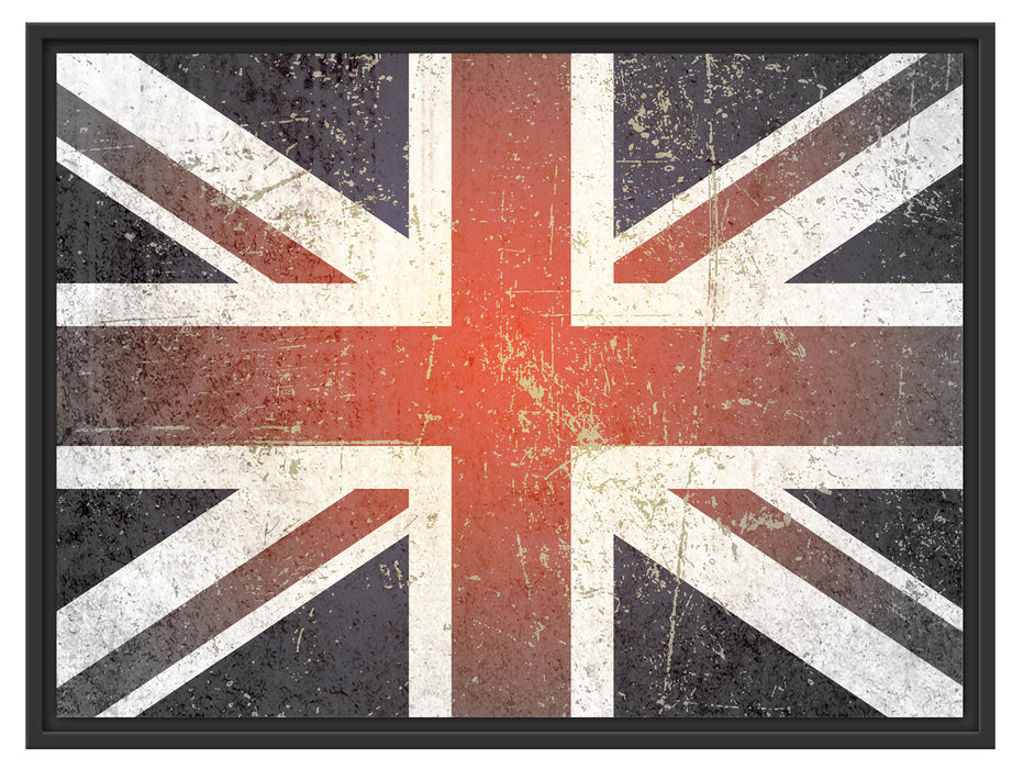 British Union Jack Schattenfugenrahmen 80x60