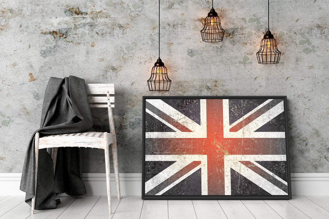 British Union Jack Schattenfugenrahmen Wohnzimmer