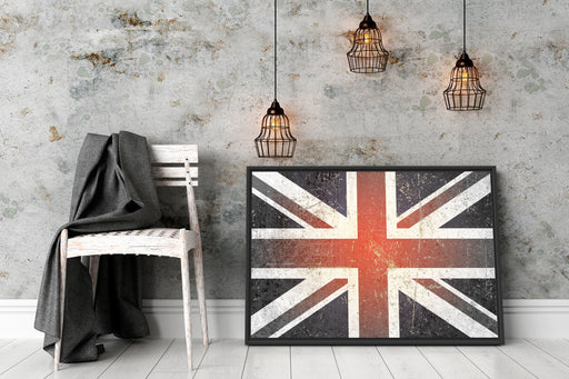 British Union Jack Schattenfugenrahmen Wohnzimmer