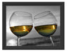 Wein in Gläsern am Meer Schattenfugenrahmen 38x30