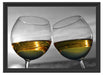 Wein in Gläsern am Meer Schattenfugenrahmen 55x40