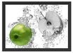 saftig grüne Äpfel im Wasser Schattenfugenrahmen 55x40