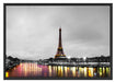 Eifelturm in Paris B&W Schattenfugenrahmen 100x70