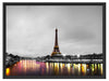 Eifelturm in Paris B&W Schattenfugenrahmen 80x60