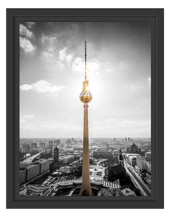 Berliner Fernsehturm Schattenfugenrahmen 38x30