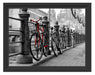 Fahrräder an Wasserstraße Schattenfugenrahmen 38x30