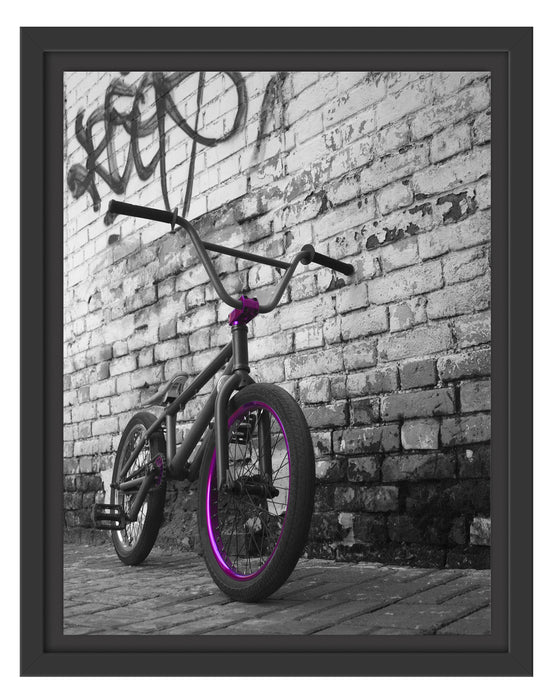 BMX Fahrrad Graffiti Schattenfugenrahmen 38x30