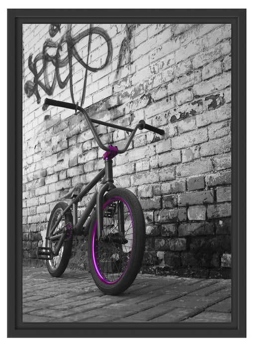 BMX Fahrrad Graffiti Schattenfugenrahmen 55x40