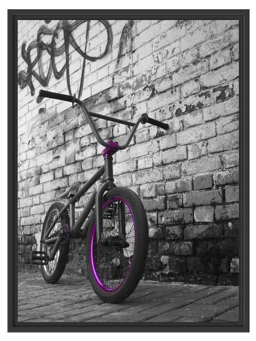 BMX Fahrrad Graffiti Schattenfugenrahmen 80x60