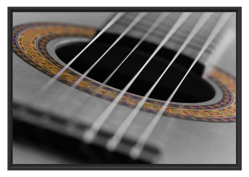 Schallloch einer Westerngitarre Schattenfugenrahmen 100x70