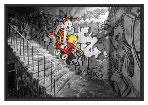 Tiger Grafitti in Berlin Schattenfugenrahmen 100x70