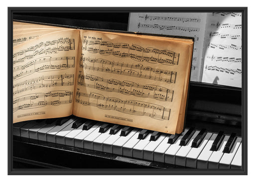 Notenbuch auf Piano Schattenfugenrahmen 100x70