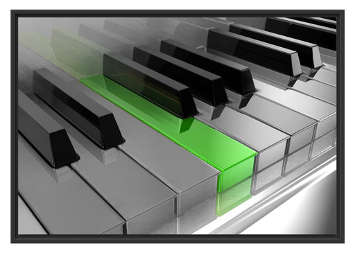 Piano green Klaviertasten Schattenfugenrahmen 100x70